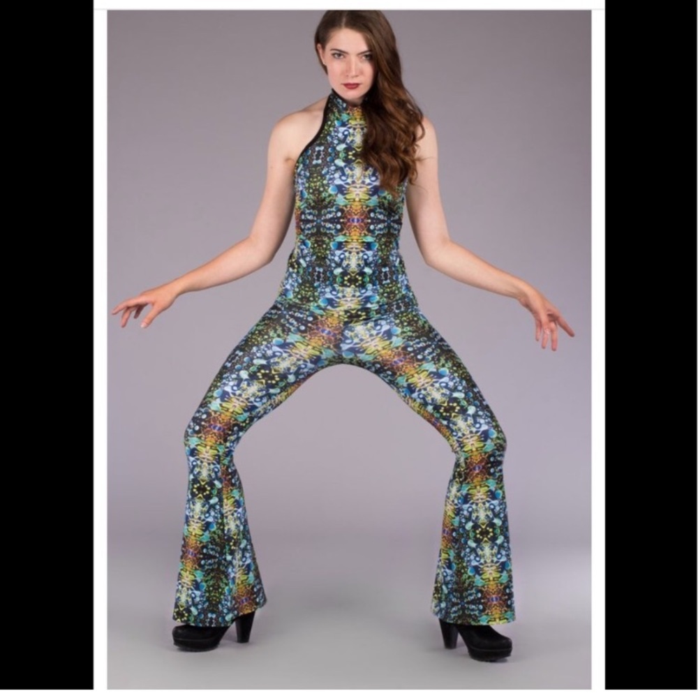 Warrior Within Calista Liquid Psychedelic Velvet Halter Top XS
